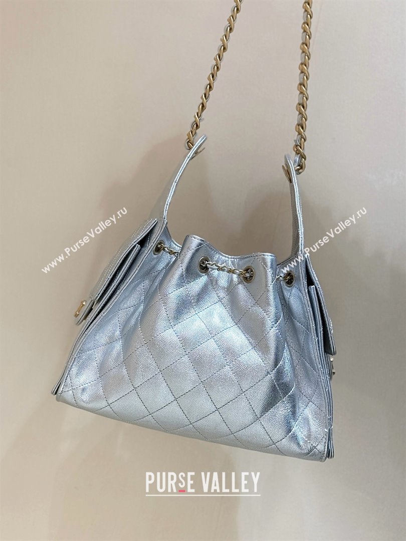 Chanel 25 Small Handbag in Grained Calfskin AS5293 Silver Spring-Summer 2025 Top Quality (SHUNY-25050617)