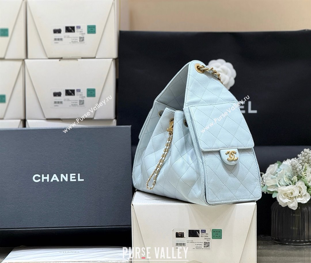 Chanel 25 Small Handbag in Grained Calfskin AS5293 Light Blue Spring-Summer 2025 Top Quality (SHUNY-25050612)