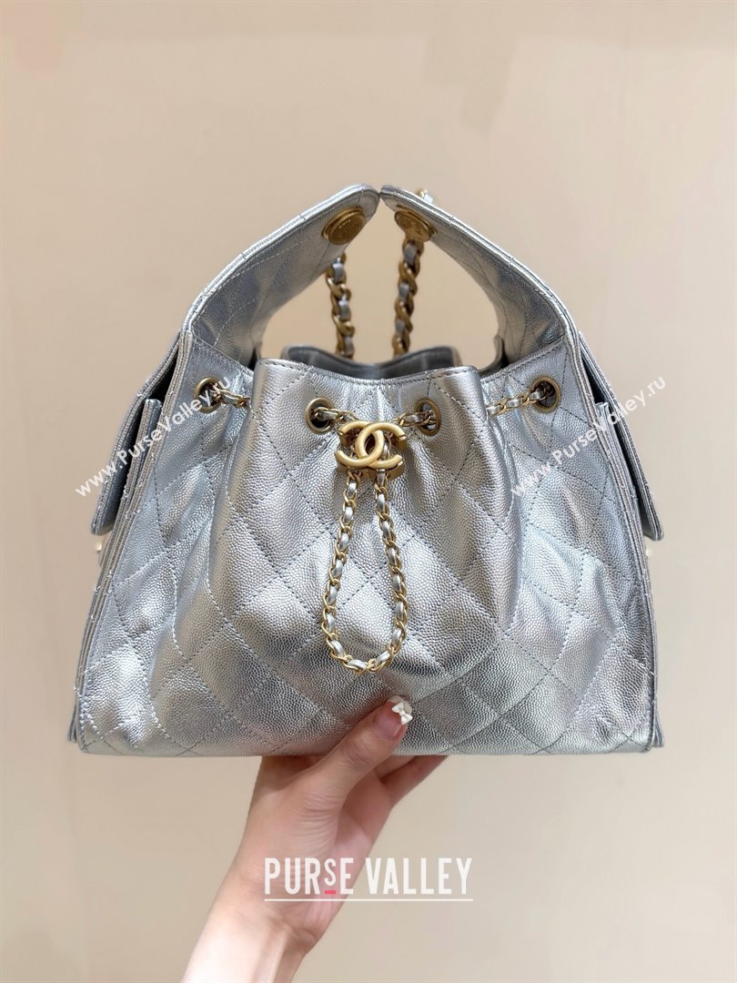 Chanel 25 Small Handbag in Grained Calfskin AS5293 Silver Spring-Summer 2025 Top Quality (SHUNY-25050617)