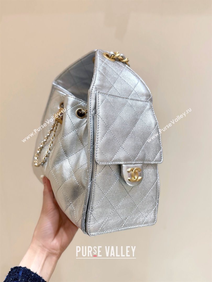 Chanel 25 Small Handbag in Grained Calfskin AS5293 Silver Spring-Summer 2025 Top Quality (SHUNY-25050617)