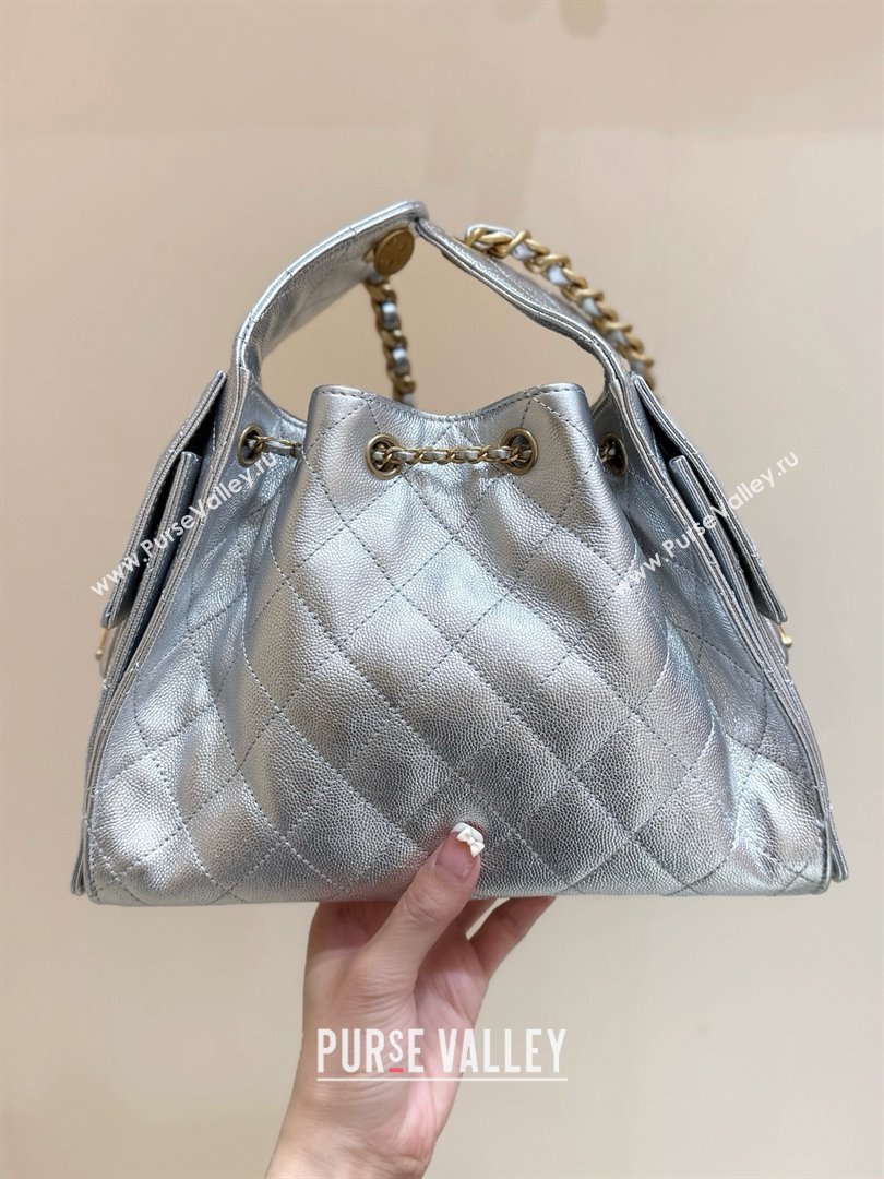 Chanel 25 Small Handbag in Grained Calfskin AS5293 Silver Spring-Summer 2025 Top Quality (SHUNY-25050617)