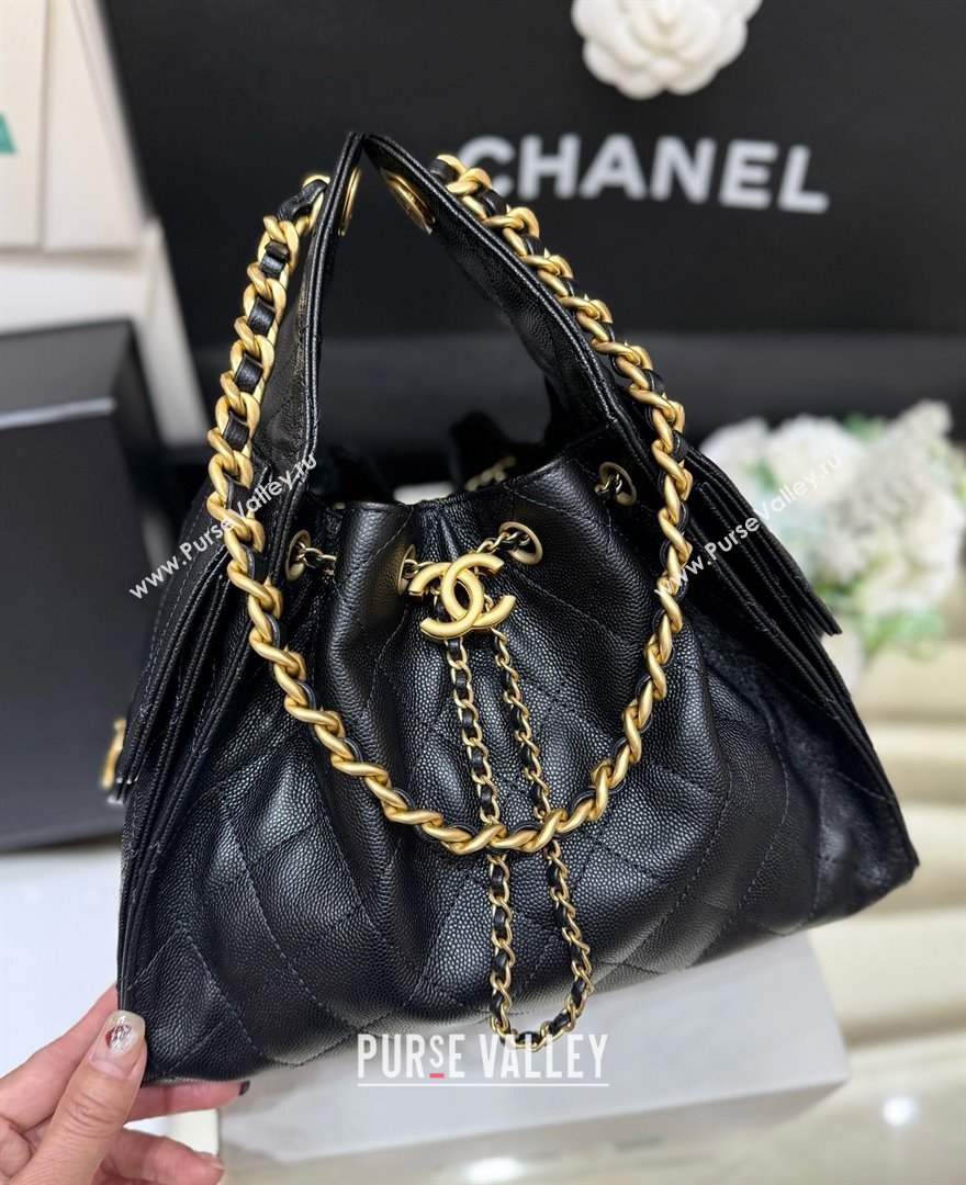 Chanel 25 Small Handbag in Grained Calfskin AS5293 Black Spring-Summer 2025 Top Quality (SHUNY-25050618)