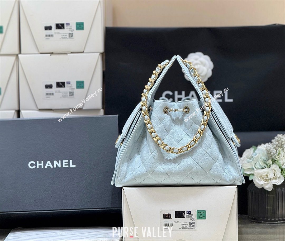 Chanel 25 Small Handbag in Grained Calfskin AS5293 Light Blue Spring-Summer 2025 Top Quality (SHUNY-25050612)