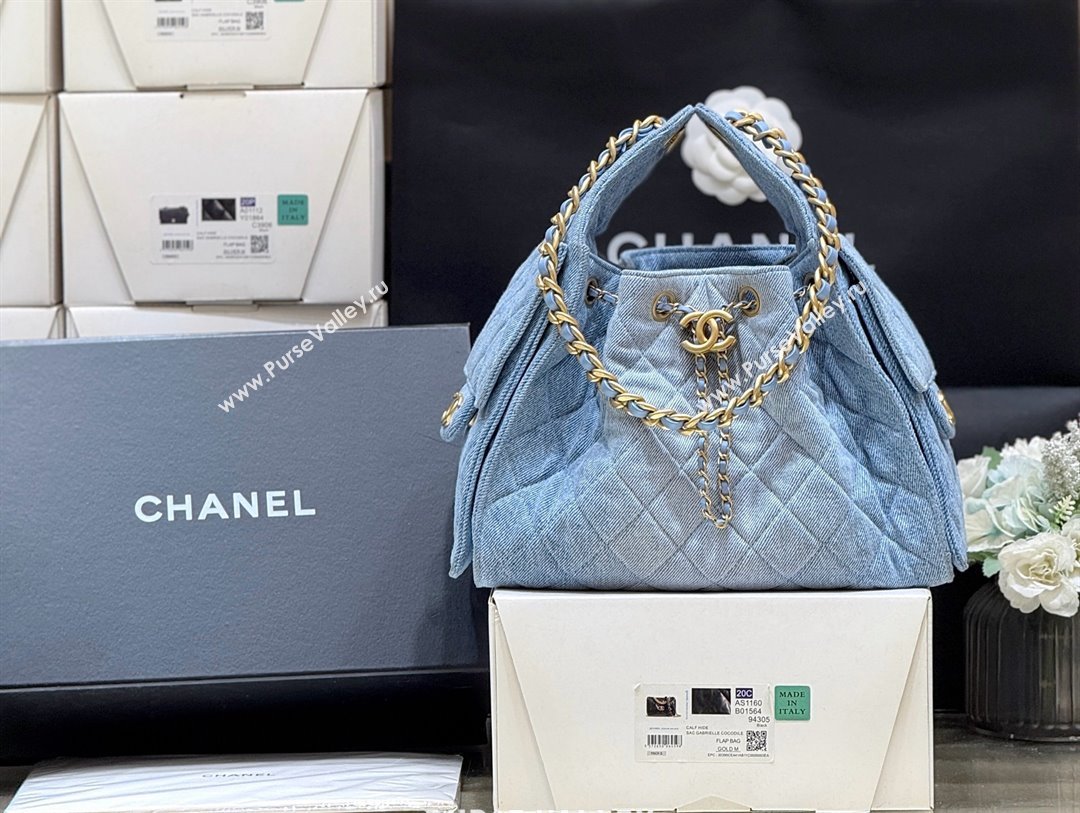 Chanel 25 Small Handbag in Light Blue Denim AS5293 Spring-Summer 2025 Top Quality (SHUNY-25050619)