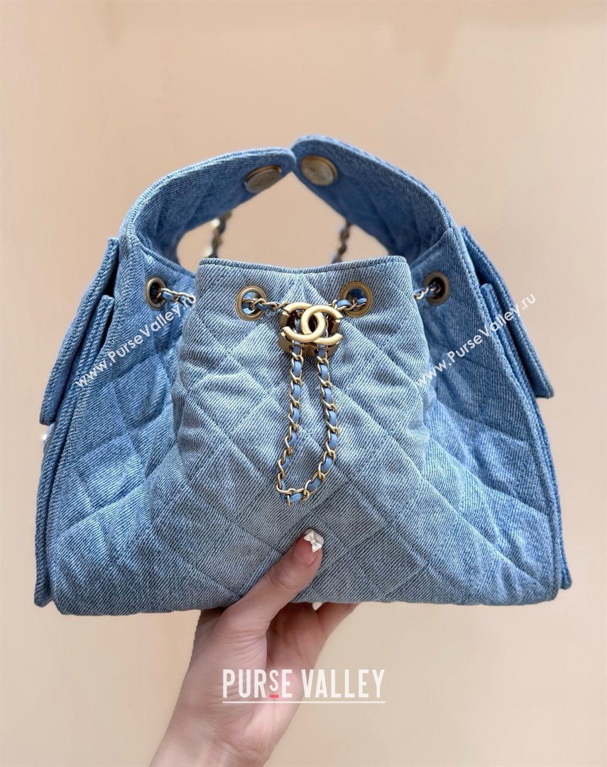Chanel 25 Small Handbag in Light Blue Denim AS5293 Spring-Summer 2025 Top Quality (SHUNY-25050619)