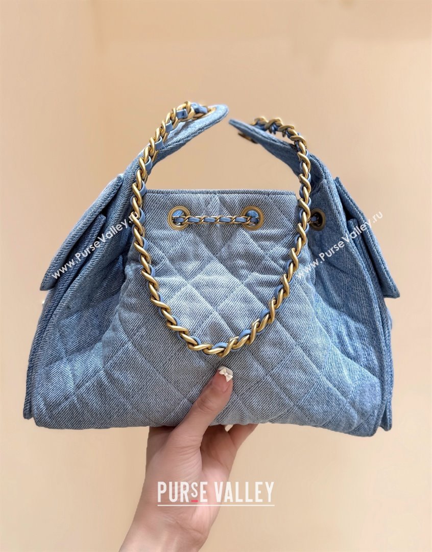 Chanel 25 Small Handbag in Light Blue Denim AS5293 Spring-Summer 2025 Top Quality (SHUNY-25050619)
