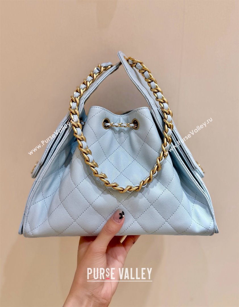 Chanel 25 Small Handbag in Grained Calfskin AS5293 Light Blue Spring-Summer 2025 Top Quality (SHUNY-25050612)