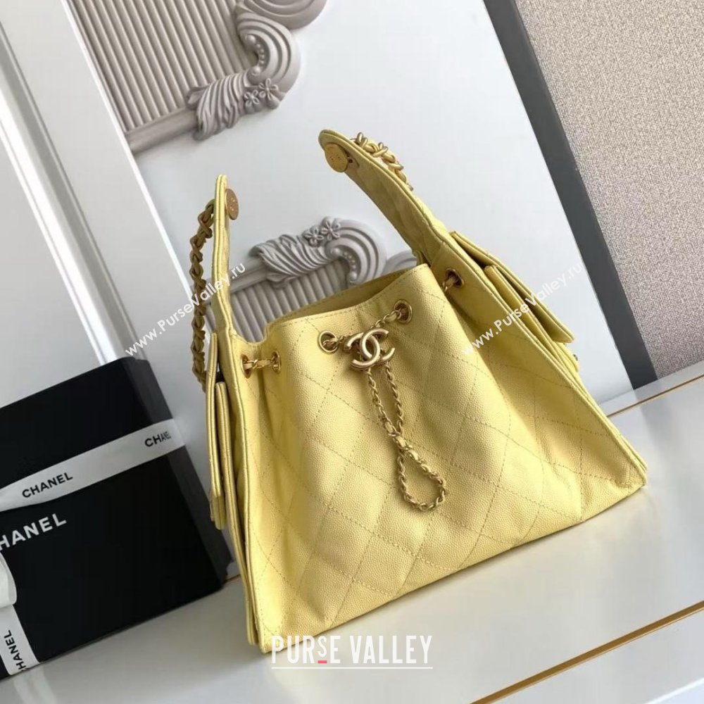 Chanel 25 Small Handbag in Grained Calfskin AS5293 Yellow Spring-Summer 2025 (YEZI-25050601)