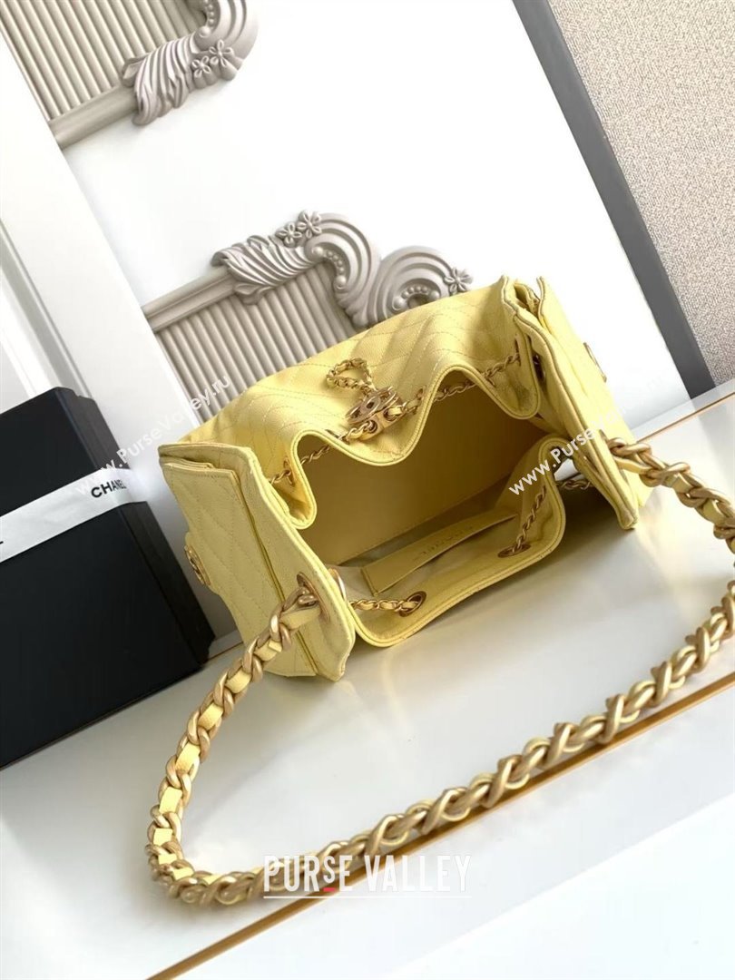 Chanel 25 Small Handbag in Grained Calfskin AS5293 Yellow Spring-Summer 2025 (YEZI-25050601)