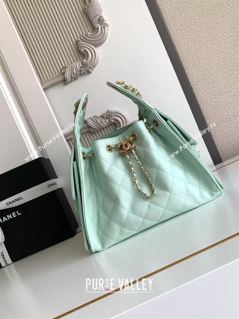 Chanel 25 Small Handbag in Grained Calfskin AS5293 Green Spring-Summer 2025 (YEZI-25050602)