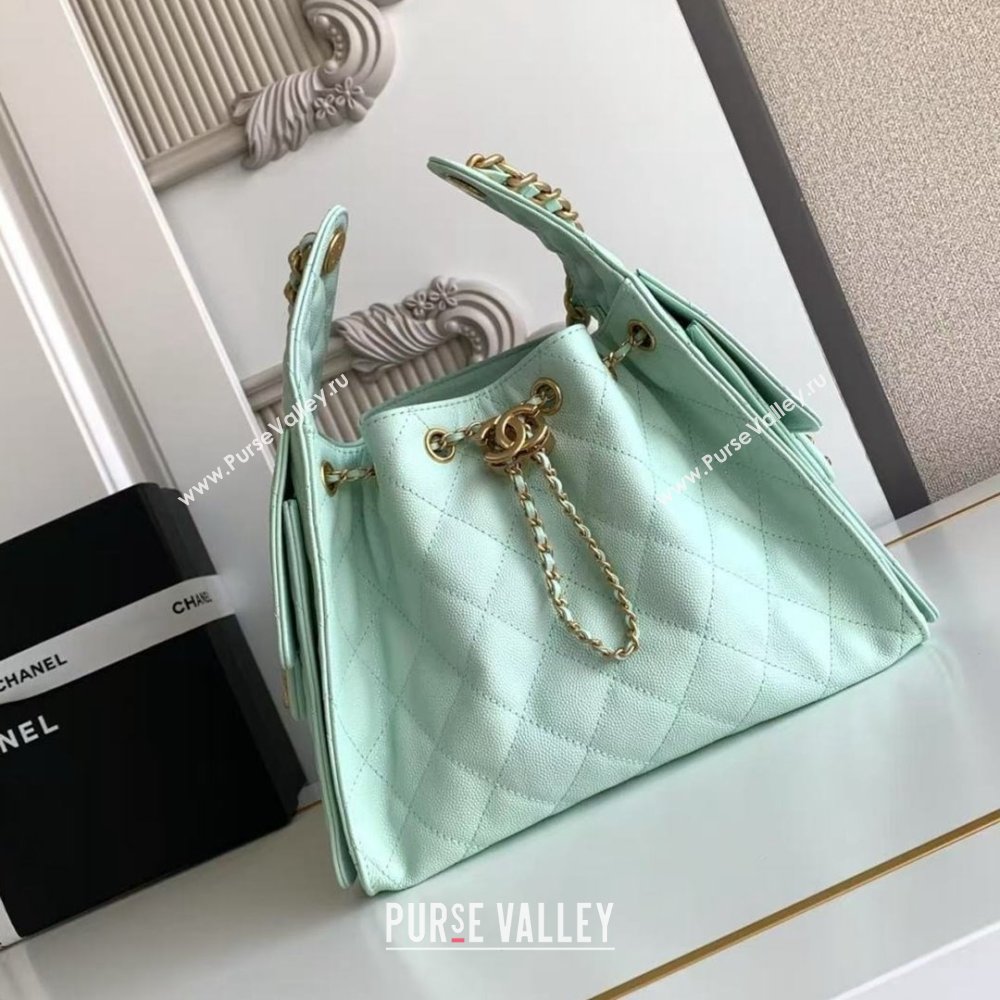 Chanel 25 Small Handbag in Grained Calfskin AS5293 Green Spring-Summer 2025 (YEZI-25050602)