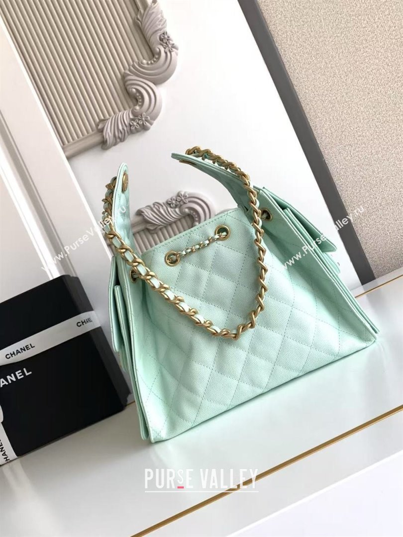 Chanel 25 Small Handbag in Grained Calfskin AS5293 Green Spring-Summer 2025 (YEZI-25050602)