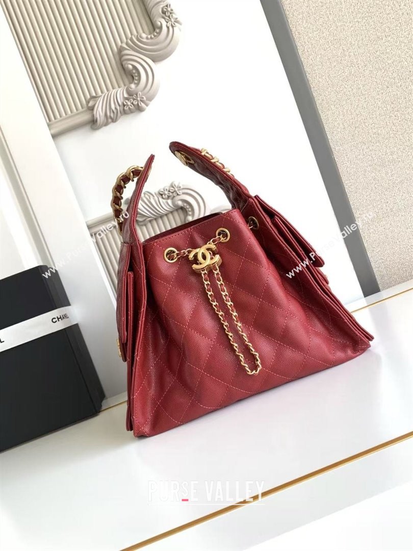 Chanel 25 Small Handbag in Grained Calfskin AS5293 Burgundy Spring-Summer 2025 (YEZI-25050603)