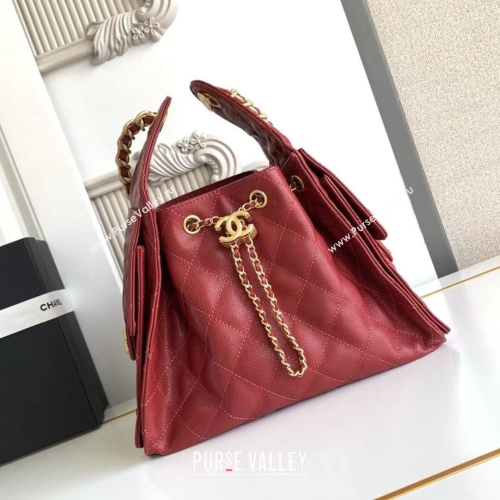 Chanel 25 Small Handbag in Grained Calfskin AS5293 Burgundy Spring-Summer 2025 (YEZI-25050603)