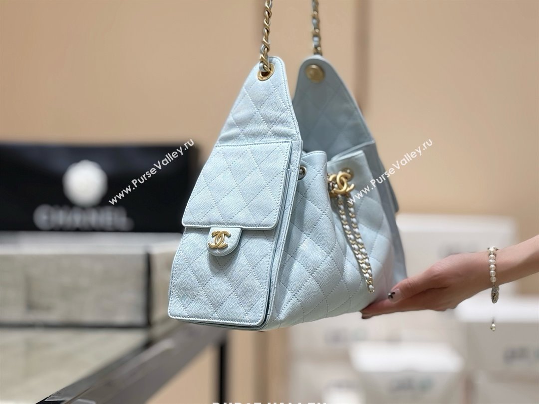 Chanel 25 Small Handbag in Grained Calfskin AS5293 Light Blue Spring-Summer 2025 Top Quality (SHUNY-25050612)