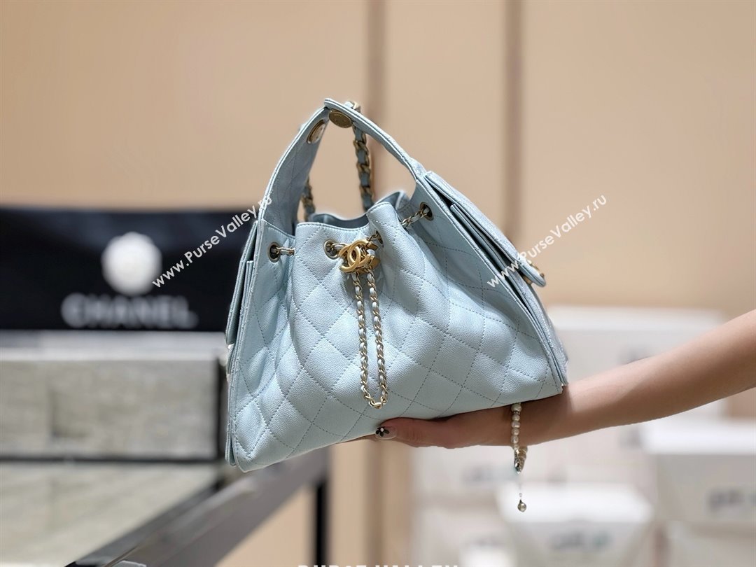 Chanel 25 Small Handbag in Grained Calfskin AS5293 Light Blue Spring-Summer 2025 Top Quality (SHUNY-25050612)
