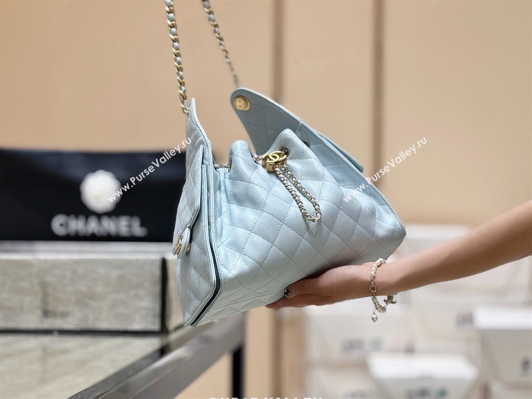 Chanel 25 Small Handbag in Grained Calfskin AS5293 Light Blue Spring-Summer 2025 Top Quality (SHUNY-25050612)