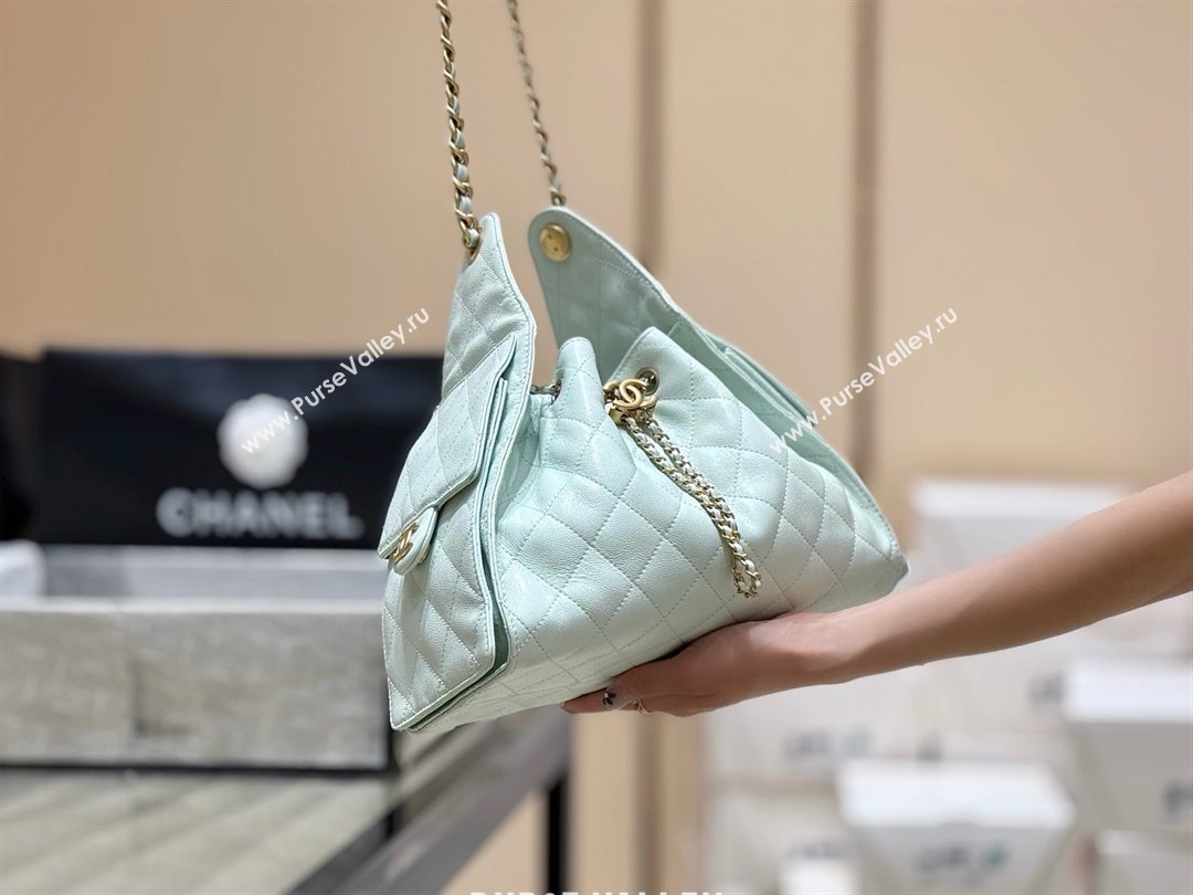 Chanel 25 Small Handbag in Grained Calfskin AS5293 Light Green Spring-Summer 2025 Top Quality (SHUNY-25050613)