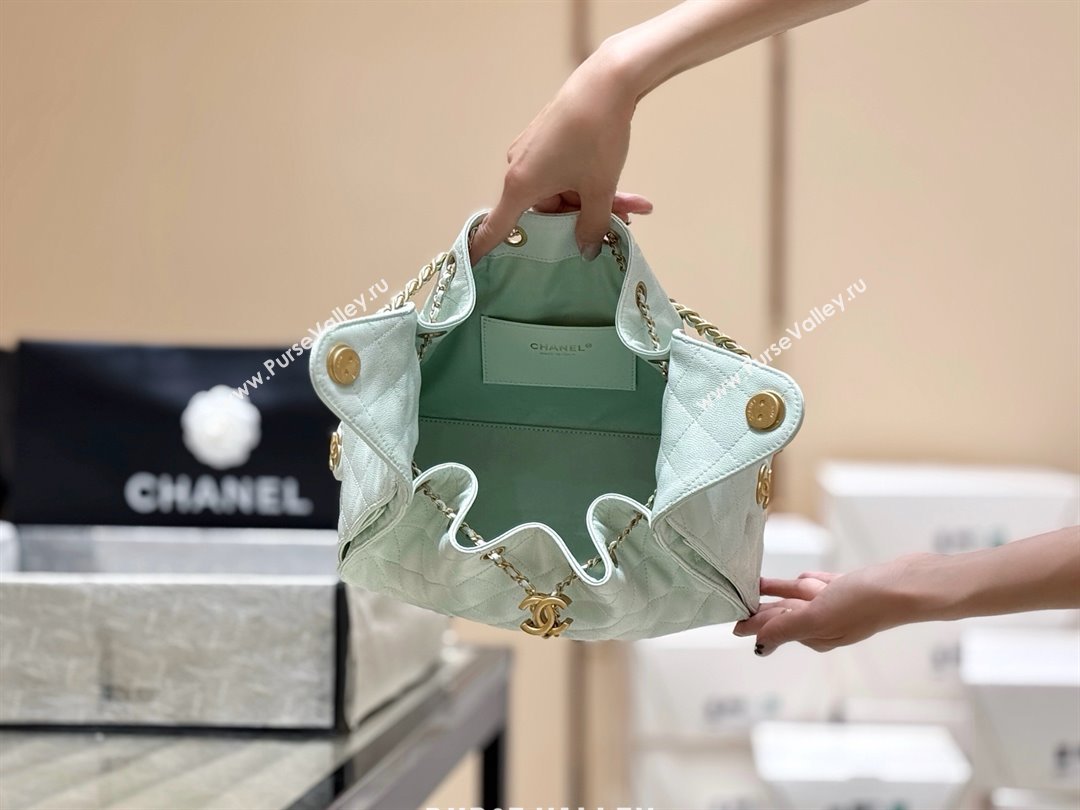 Chanel 25 Small Handbag in Grained Calfskin AS5293 Light Green Spring-Summer 2025 Top Quality (SHUNY-25050613)