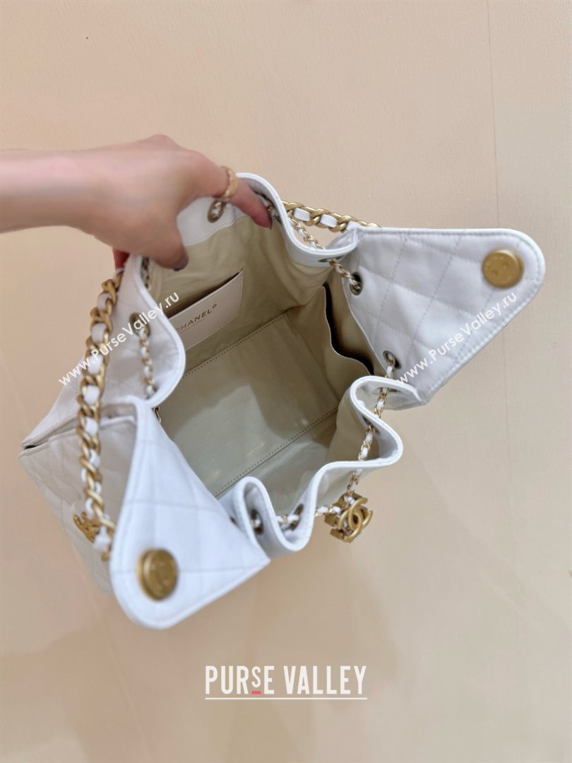 Chanel 25 Small Handbag in Grained Calfskin AS5293 White Spring-Summer 2025 Top Quality (SHUNY-25050614)