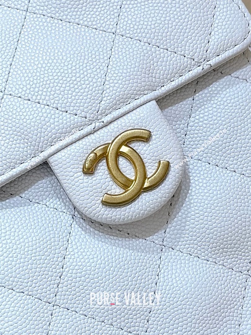 Chanel 25 Small Handbag in Grained Calfskin AS5293 White Spring-Summer 2025 Top Quality (SHUNY-25050614)