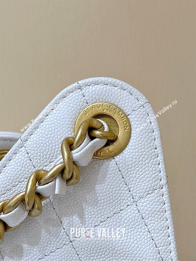 Chanel 25 Small Handbag in Grained Calfskin AS5293 White Spring-Summer 2025 Top Quality (SHUNY-25050614)