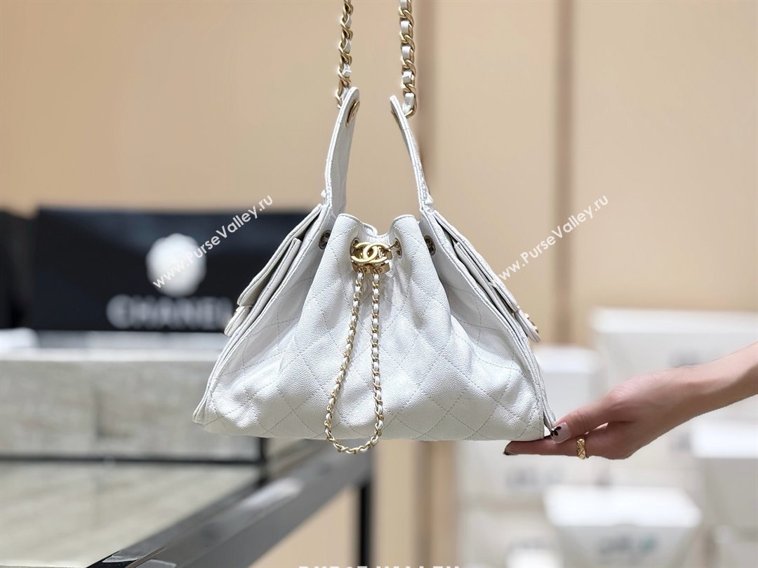 Chanel 25 Small Handbag in Grained Calfskin AS5293 White Spring-Summer 2025 Top Quality (SHUNY-25050614)