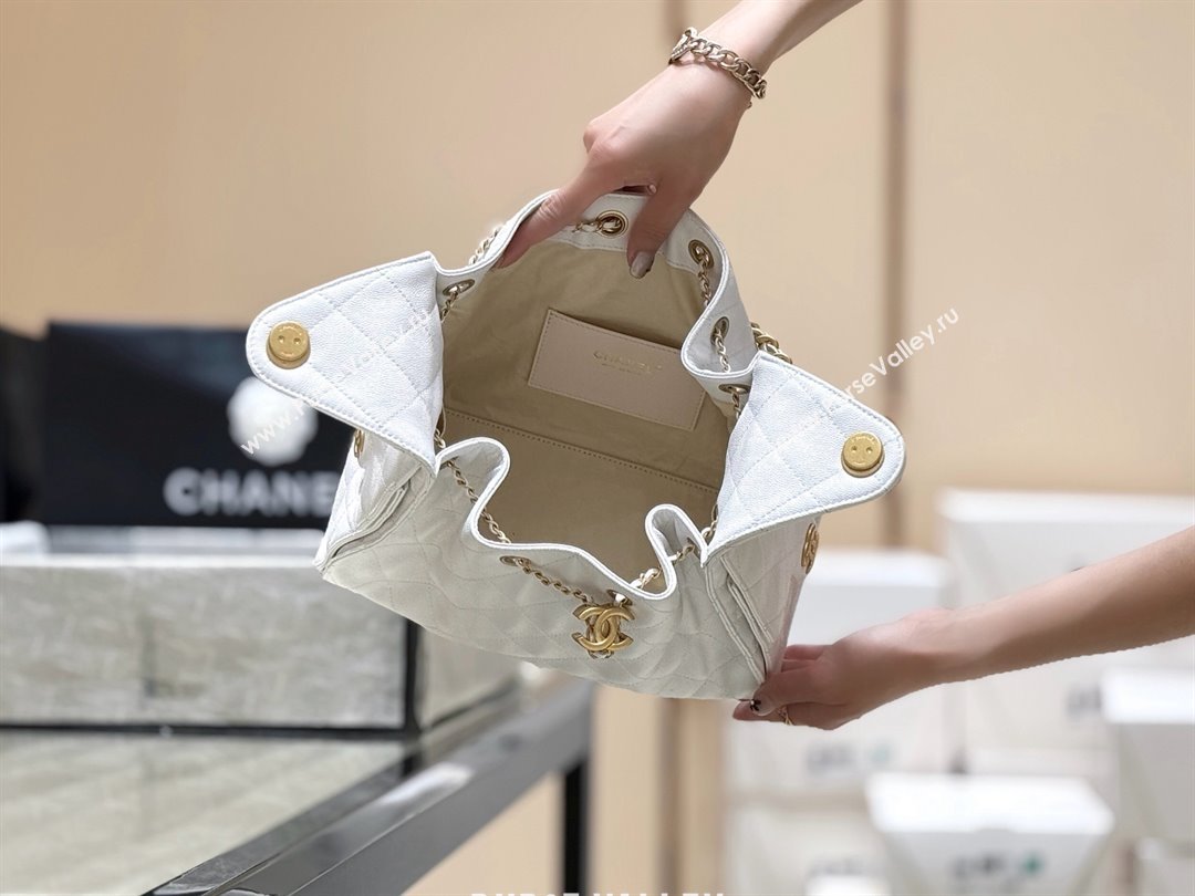 Chanel 25 Small Handbag in Grained Calfskin AS5293 White Spring-Summer 2025 Top Quality (SHUNY-25050614)