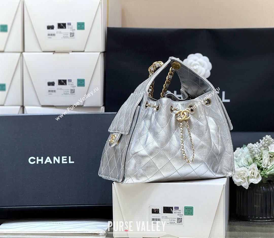Chanel 25 Small Handbag in Grained Calfskin AS5293 Silver Spring-Summer 2025 Top Quality (SHUNY-25050617)