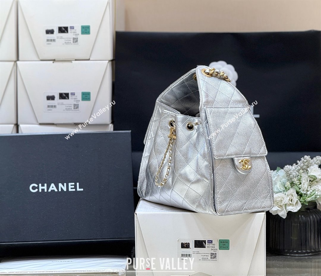 Chanel 25 Small Handbag in Grained Calfskin AS5293 Silver Spring-Summer 2025 Top Quality (SHUNY-25050617)