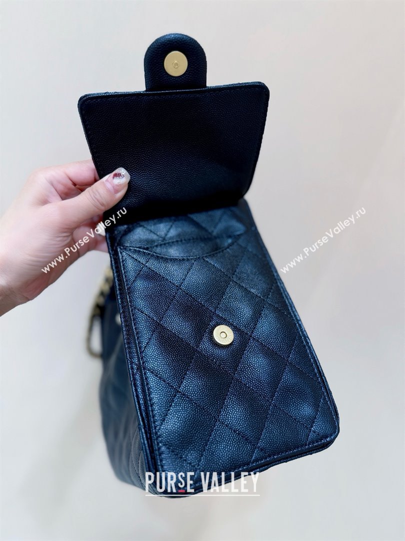 Chanel 25 Small Handbag in Grained Calfskin AS5293 Black Spring-Summer 2025 Top Quality (SHUNY-25050618)