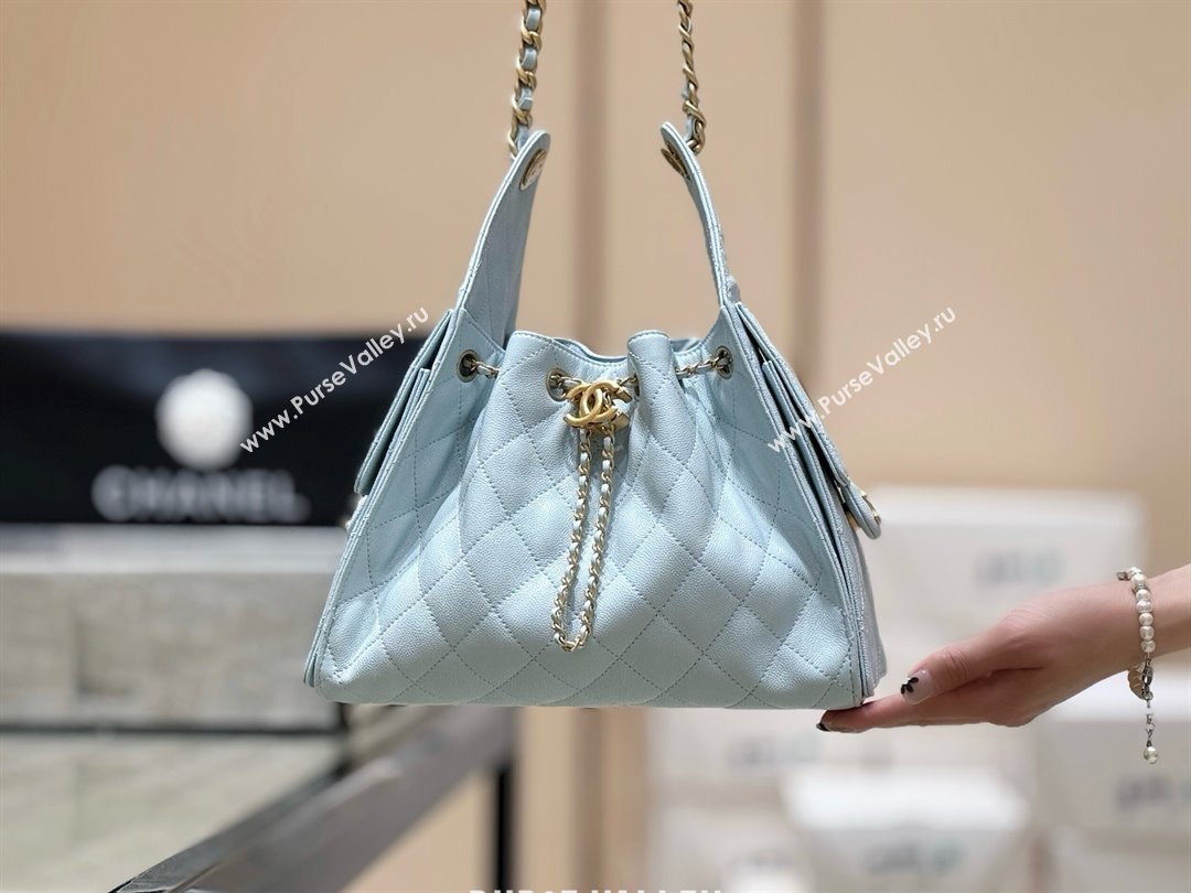 Chanel 25 Small Handbag in Grained Calfskin AS5293 Light Blue Spring-Summer 2025 Top Quality (SHUNY-25050612)
