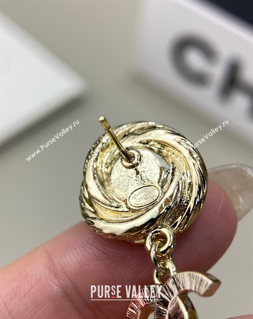 Chanel Round Long Earrings with Strass and Pearl 2025 0509 (YF-250509048)