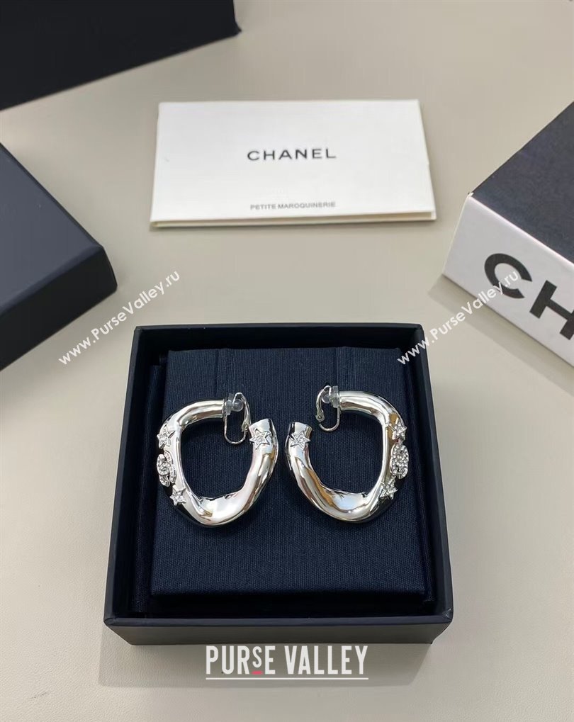 Chanel Hoop Earrings with Strass Star Silver 2025 0509 (YF-250509051)