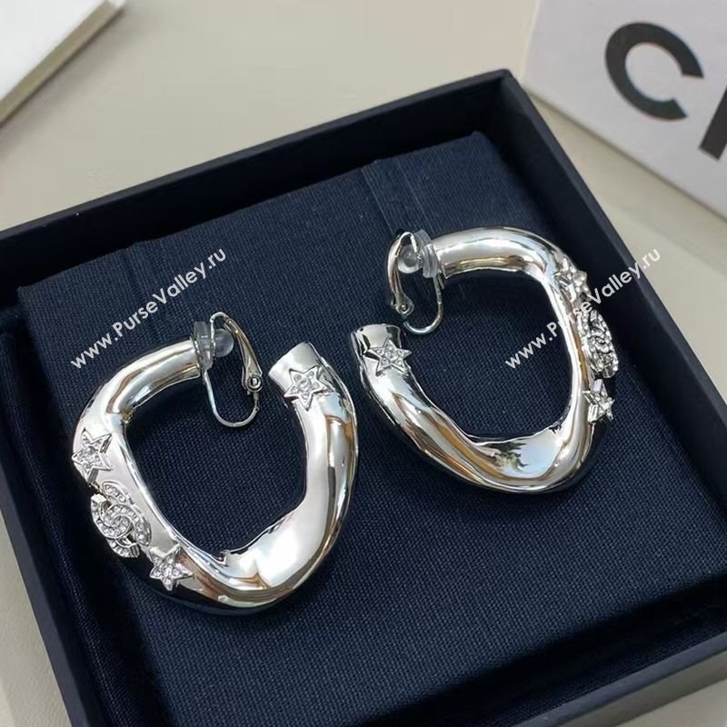 Chanel Hoop Earrings with Strass Star Silver 2025 0509 (YF-250509051)