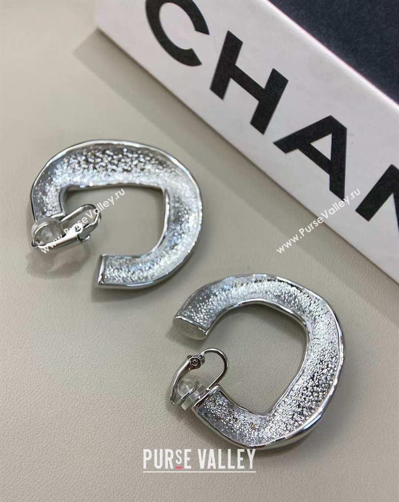 Chanel Hoop Earrings with Strass Star Silver 2025 0509 (YF-250509051)
