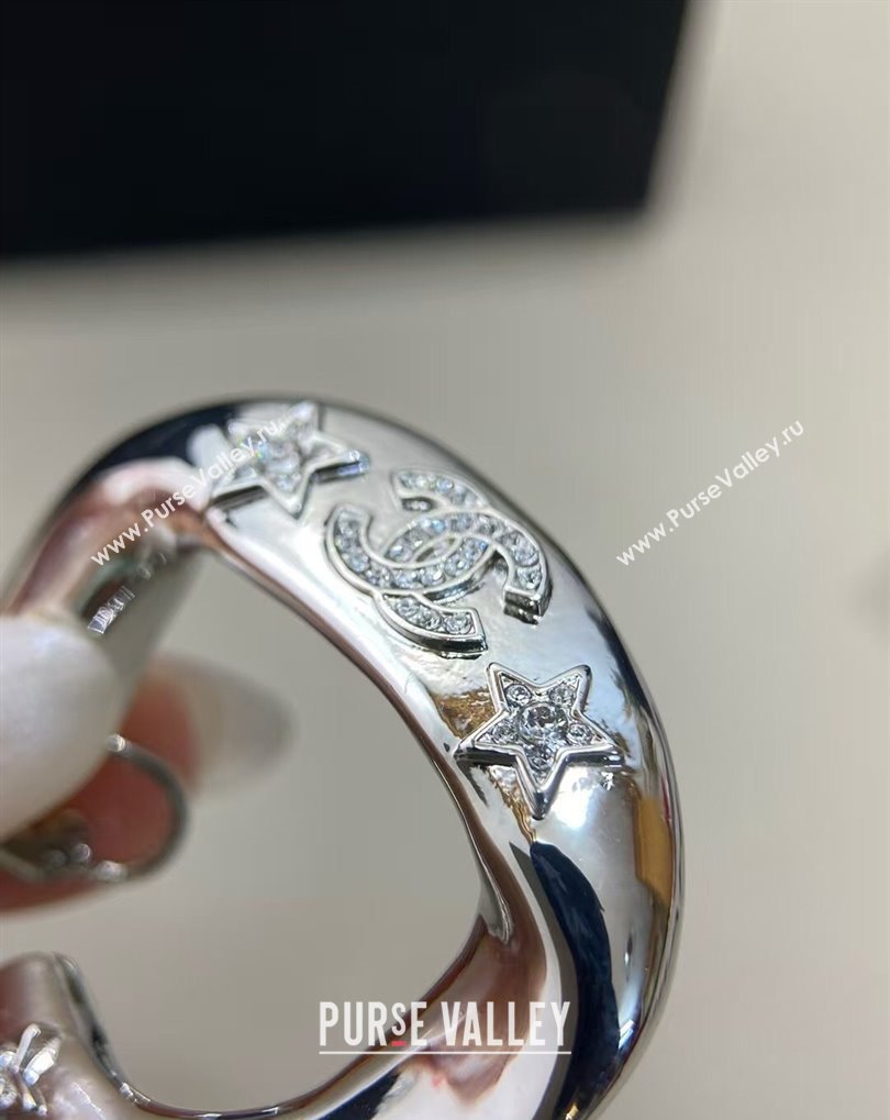 Chanel Hoop Earrings with Strass Star Silver 2025 0509 (YF-250509051)