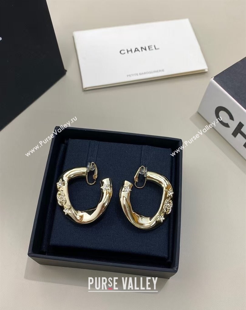 Chanel Hoop Earrings with Strass Star Gold 2025 0509 (YF-250509052)