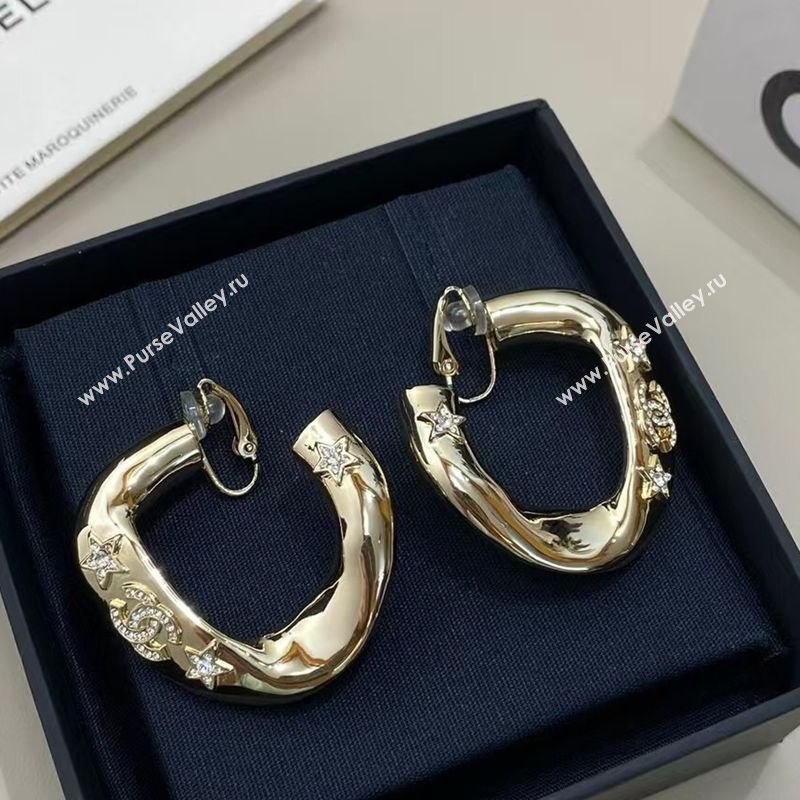 Chanel Hoop Earrings with Strass Star Gold 2025 0509 (YF-250509052)