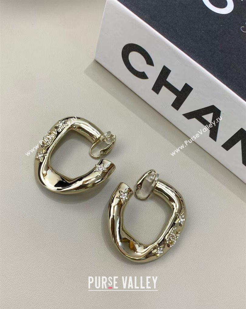 Chanel Hoop Earrings with Strass Star Gold 2025 0509 (YF-250509052)