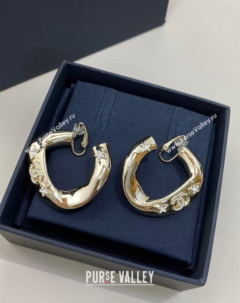 Chanel Hoop Earrings with Strass Star Gold 2025 0509 (YF-250509052)