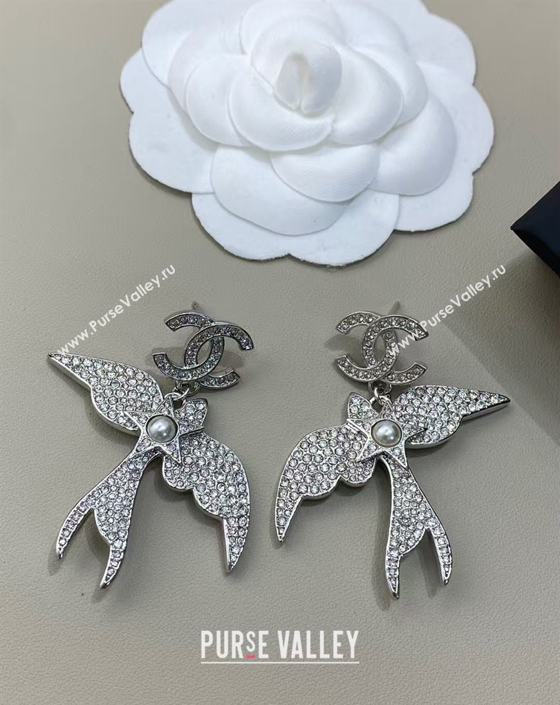 Chanel Strass Flying Bird Earrings 2025 0509 (YF-250509055)