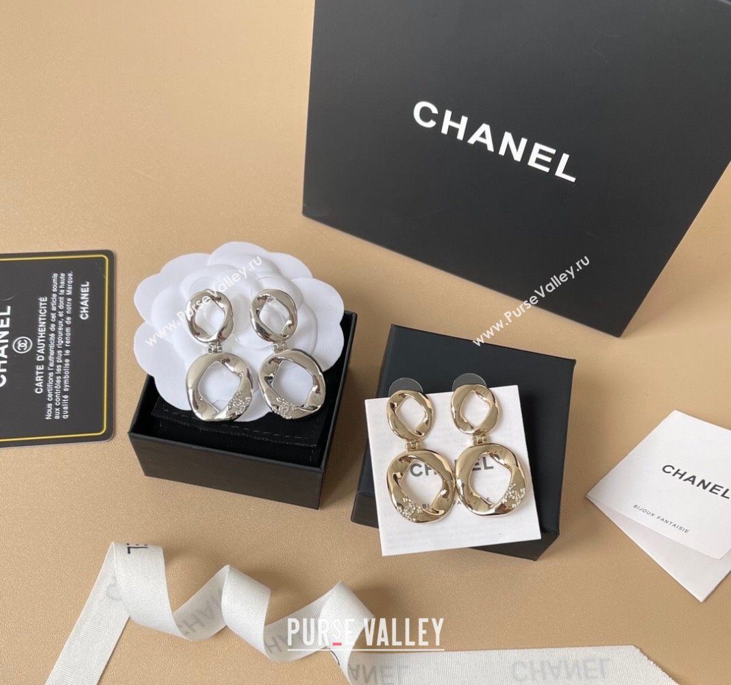 Chanel Strass Round Short Earrings with Strass CC Silver/Gold 2025 (YF-250509061)