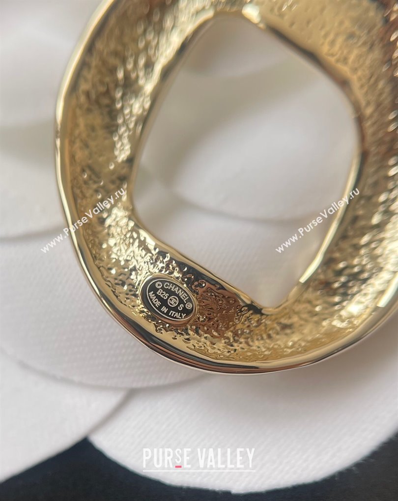 Chanel Strass Round Short Earrings with Strass CC Silver/Gold 2025 (YF-250509061)