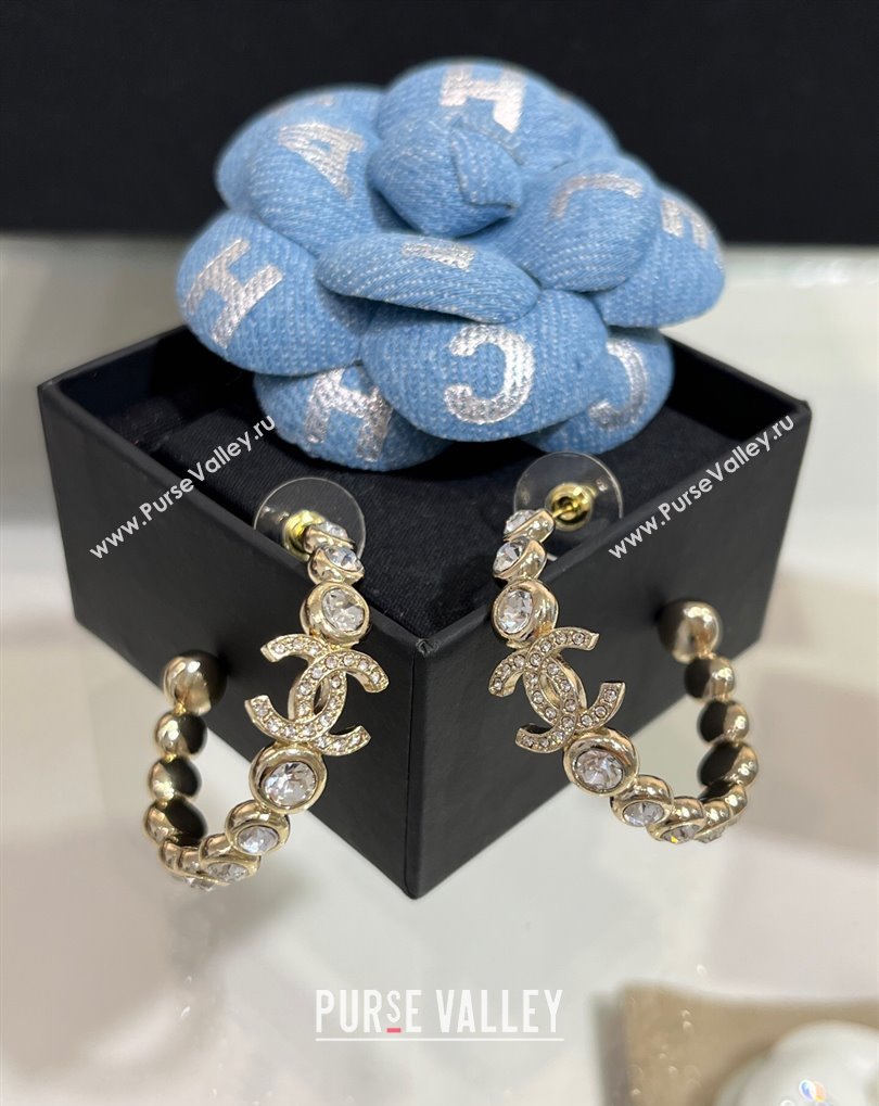 Chanel Strass Large Hoop Earrings 2025 0509 (YF-250509062)