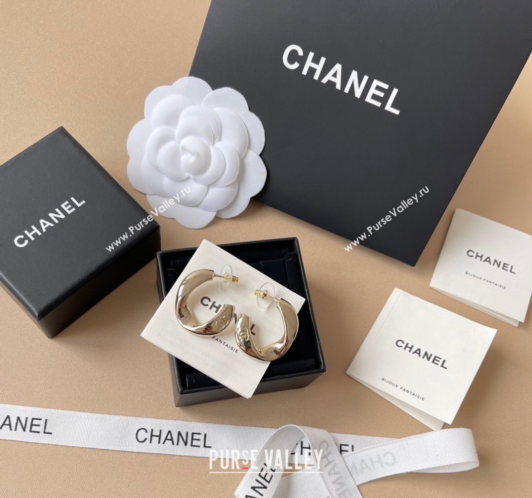 Chanel Hoop Earrings Gold-Tone 2025 0509 (YF-250509063)
