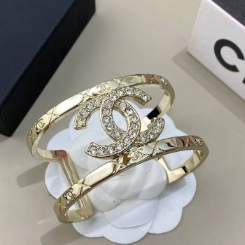 Chanel Strass CC Cuff Bracelet Gold 2025 0509 (YF-250509073)