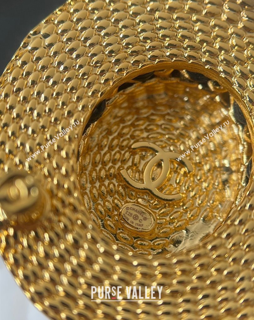 Chanel Hat-shaped Brooch Gold 2025 0509 (YF-250509076)