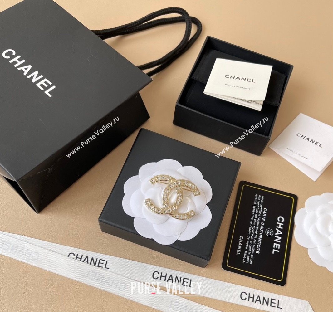 Chanel Strass CC Brooch Gold 2025 0509 (YF-250509080)