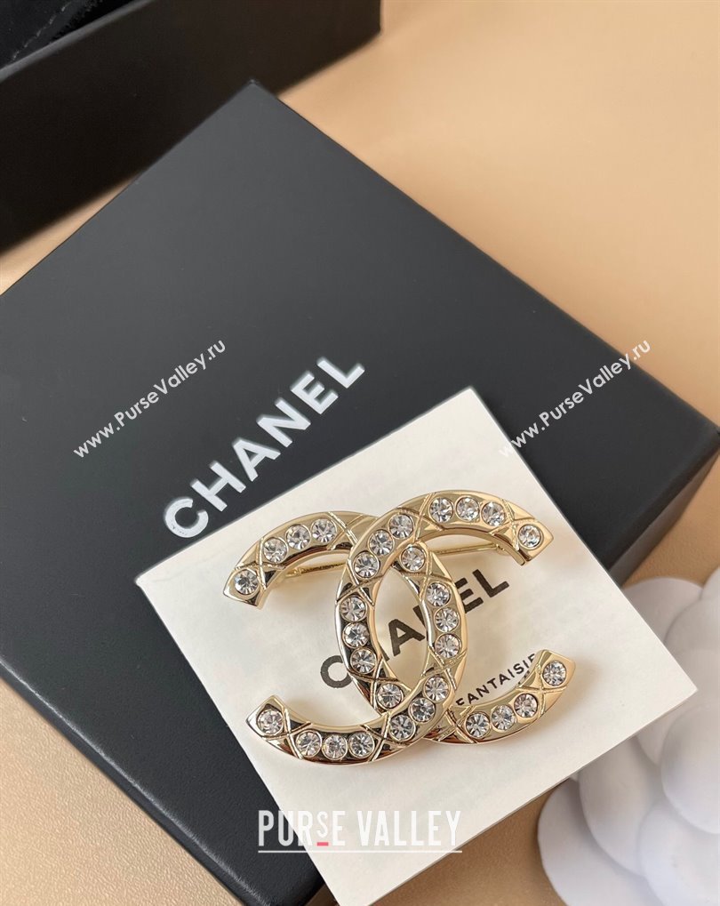 Chanel Strass CC Brooch Gold 2025 0509 (YF-250509080)